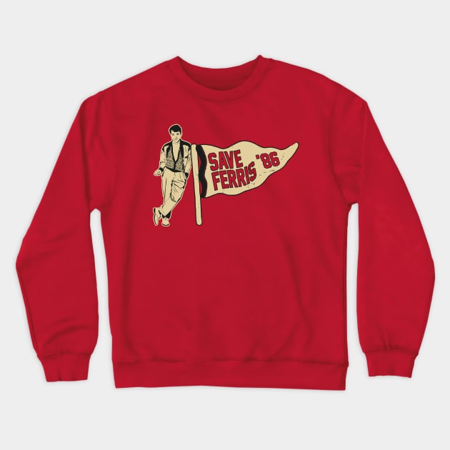 Save Ferris Bueller 1986 Crewneck Sweatshirt by Alema Art